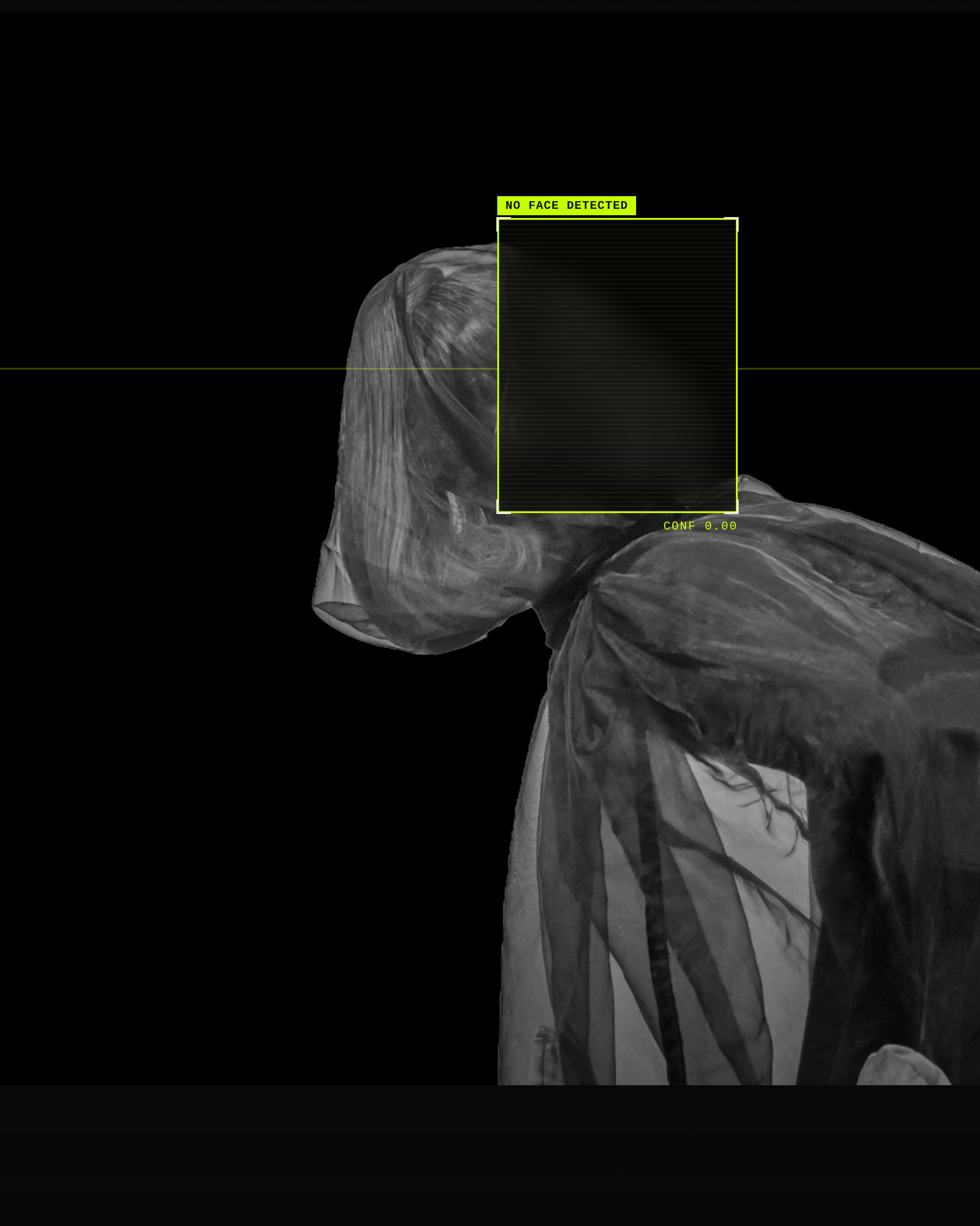 Anti-surveillance veil look, face undetected by recognition systems