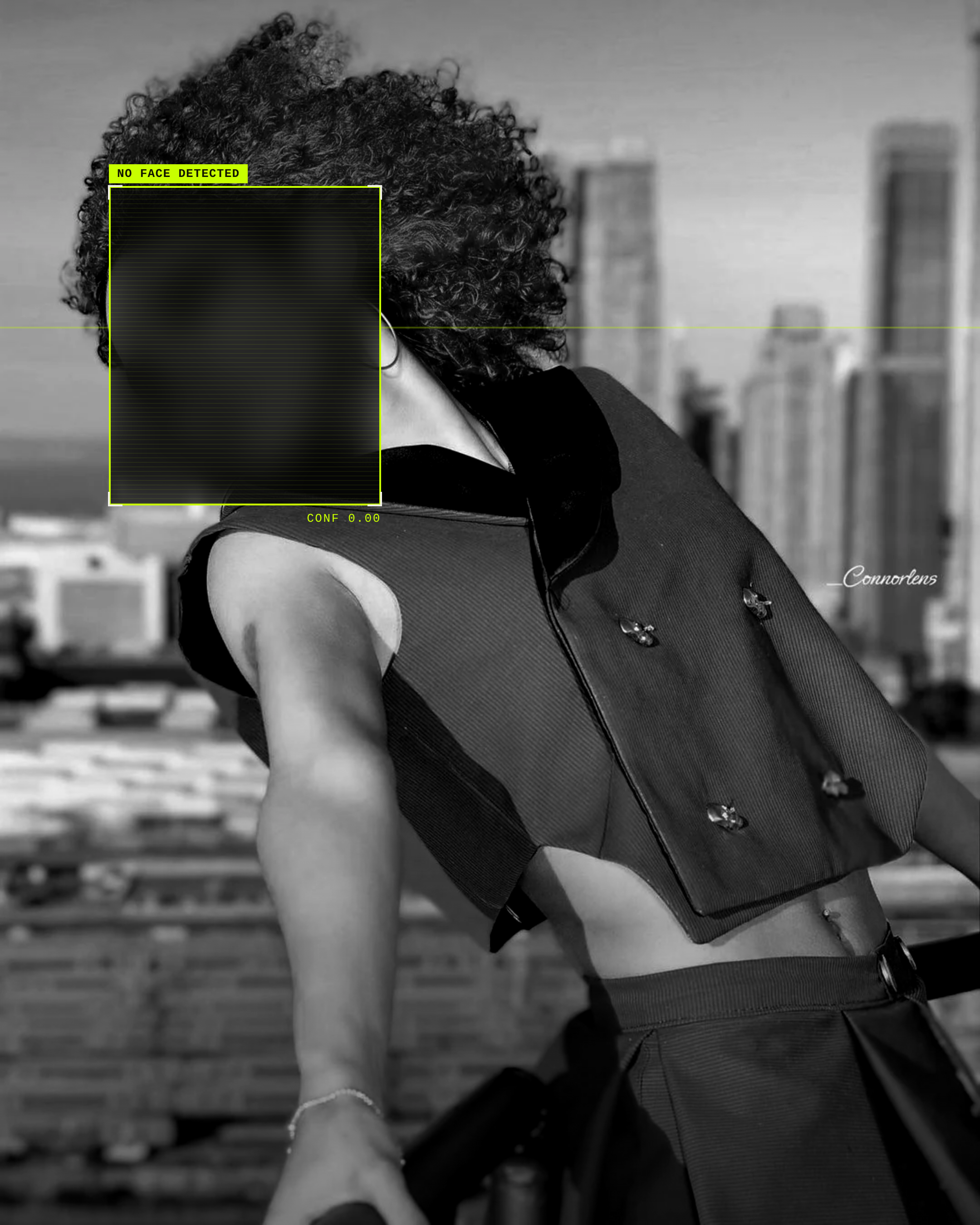 Anti-surveillance look, face undetected